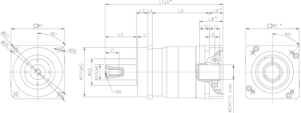 structural dimensions of 2-stage ratio of PG universal planetary speed reducer structural dimensions of 2-stage ratio of PG universal planetary speed reducer