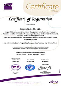 ISO 27001 certificate