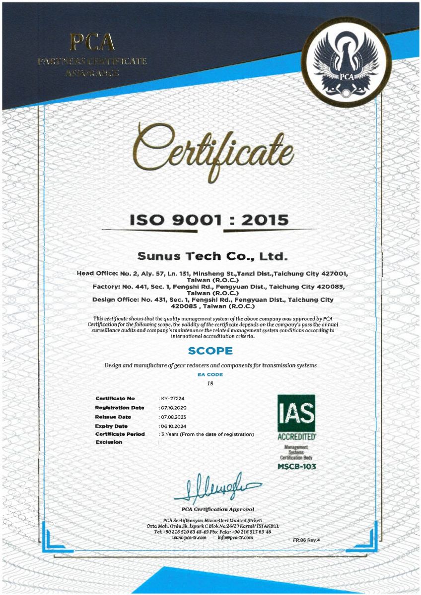 ISO 9001 certificate
